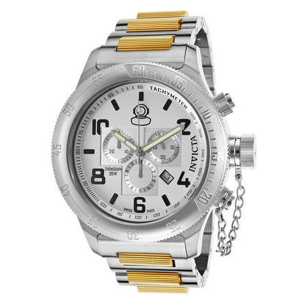 Invicta 15472 Men's Russian Diver Chrono Ss And 18K Gp Ss Silver-Tone Dial Ss Watch