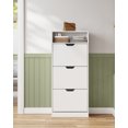 thumbnail image 5 of SONGMICS Jewelry Cabinet Armoire, Freestanding Lockable Storage Organizer Unit with 2 Plastic Cosmetic Storage, Full-Length Frameless Mirror, for Necklace Earring, White, 5 of 5