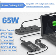 65W USB-C Latitude Charger fit for Dell Latitude 3420 3540 5550 5520 5420 5430 5440 5340 5320 5630 5640 7440 7430 7420 7410 7370 7390 2-in-1, Dell XPS 13 9350 Type-C Adapter