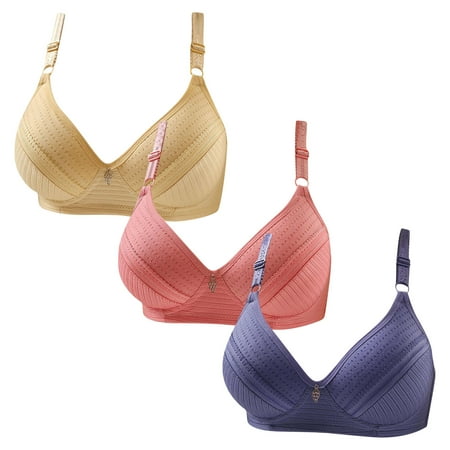Gnurob Womens Plus Size Bralettes With Support  3 Pack No Underwire Padded Bra Lace Push Up Brassiere Comfort Breathable Bras Hide Back Fat Bralette for Women Clearance Saving A03-Khaki XX-Large