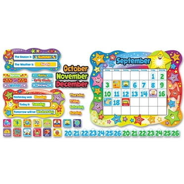 TREND Star Calendar Bulletin Board Decorations, Multicolor, 165 Count