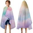 thumbnail image 3 of Soft Pastel Cloudscape Hooded Bath Towel，50"x30" for Ages 3 To 12 Kids, Quick Dry Lightweight Soft Microfiber Hood Beach Towel Cover Up for Kids, 3 of 7