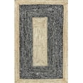 thumbnail image 2 of Indian Handmade Braided Black & White Cotton with Natural Jute Area Rugs , Home Decor Rugs Size 5 x 8 Feet ( 150 cm x 240 cm ), 2 of 4