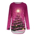 thumbnail image 5 of Craaazy Womens Christmas Shirts Funny Xmas Santa Cute Christmas Tree With Lights Printing Tops Gifts For Women, 5 of 5