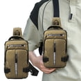 thumbnail image 4 of WRKEKC Sac Bandoulière Imperméable pour Extérieur avec Port USB, Sac de Poitrine Léger en Polyester pour Randonnée, Sangle Réglable et Multiples Poches, 4 of 6