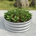thumbnail image 3 of Spaco 32.08*11.4" Tall Round Raised Garedn Bed, Metal Raised Beds for Vegetables, Outdoor Garden Raised Planter Box, Backyard Patio Planter Raised Beds for Flowers, Herbs, Fruits Silver, 3 of 9
