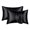 Black, variant on Black Satin Pillowcase Silk Pillow Cases Set of 2 Satun Gray Pillow Cases Black Silk Pillowcase Set of 2 20x26 Satin Pillowcase for Hair And Skin