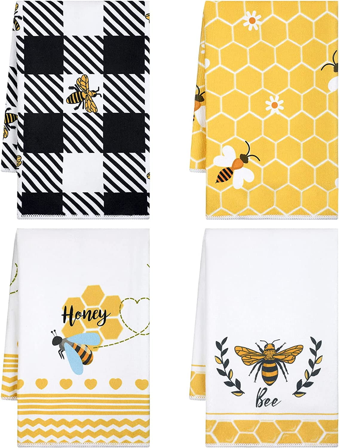  Urban Villa Christmas Kitchen Towels, Honey Bee Print