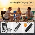 thumbnail image 3 of Simenmax Low Beach Chair Set of 2 – Folding Camping Chair for Adults, Low Profile Lawn Chair with Cup Holders for Outdoor, Travel, Concerts, Beach,Black, 3 of 6