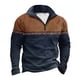 thumbnail image 1 of Blusa y camisa de manga larga con cuello vuelto para hombre, sudadera estilo western con estampado vintage y cremallera de un cuarto, jersey de manga larga con media cremallera y bolsillos, camisa de, 1 of 2