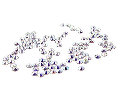 Pack of 1000 x CrystalAB 4mm Crystal Flat Back Rhinestone Diamante Gems 
