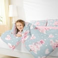 thumbnail image 4 of Castle Fairy Girls Christmas Tree 2pcs Bedding Comforter Set,Bow Love Heart Twin Comforter Sets,Blue Pink Breathable Bedding Set,Lightweight Room Decor, 4 of 8