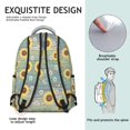 thumbnail image 4 of Sunflower and Daisy Blue Pattern Backpack for School, Cute School Bag with Adjustable Shoulder Straps and Padded Back, 15.3"x11"x7.1", 4 of 4