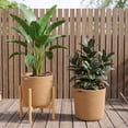 thumbnail image 3 of MOLIBYME Plant Basket with Stand, Indoor Cotton Rope Plant Woven 2 Basket with Bamboo Wood Stand, Boho Wicker Storage Basket Planter Holder, Jute, 3 of 8