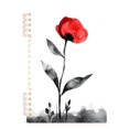 thumbnail image 2 of Red Flower Black Leaves Ring Binder Notebook Journey Note Diary College Ruled Spiral Notebook Study Loose Leaf Paper A5 60 Pages, 2 of 8