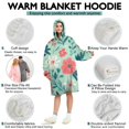 thumbnail image 5 of Wearable Oversized Blanket,Pioneer Flower Floral Print Pattern Wearable Blanket Hoodie for Adults,Cozy Hooded Blankets with Super Pockets,Super Warm Fuzzy Pullover for Women & Men, 5 of 6