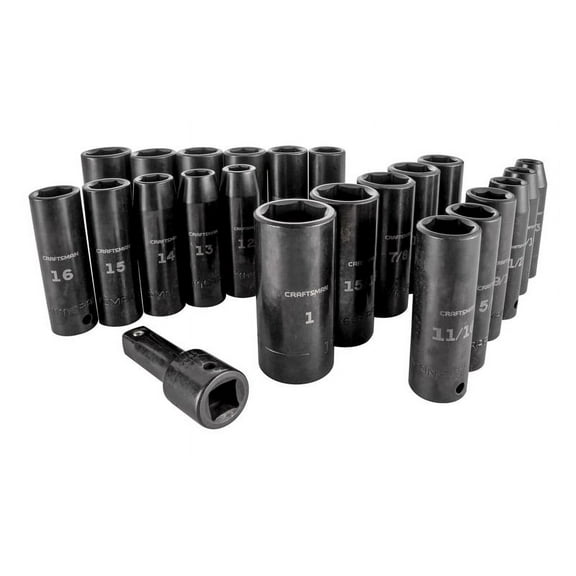 Craftsman 1/2-In Drive Sae/metric Deep Impact Socket Set, 23Pc