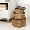 thumbnail image 2 of happimess Gouda Southwestern Hand-Woven Hyacinth Circular Nesting Baskets with Wood Lids, Natural (Set of 3), BSK1004A-3SET, 2 of 11