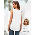 thumbnail image 4 of Versatile, fashionable, square-neck gathered pleat swing tank top for women, loose-fitting, casual, and comfortable, 4 of 7