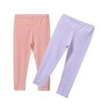 thumbnail image 2 of Bellafa Kids Baby Girls Cotton Solid Leggings 2-Pack Toddler Little Girl Candy Color Tights Stretch Pants 2-8 Years, 2 of 5