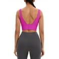 thumbnail image 3 of INSPIRE CHIC Women's Full Coverage Deep V-Back Workout Bras Fixed Cup Comfort Sports Bras L Rose Red, 3 of 5