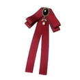 thumbnail image 2 of Segolike Ribbon Bow Tie Brooch Neck Tie Neckties Choker Jabot Elegant Pre Tied Ties Bowknot Brooch Pin for Graduation, Birthday, Female, Lady, Wedding Red, 2 of 8