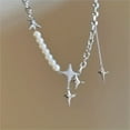 thumbnail image 3 of Collier Décor Étoile et Fausse Perle Style Y2K Bijoux de Fête, 3 of 5