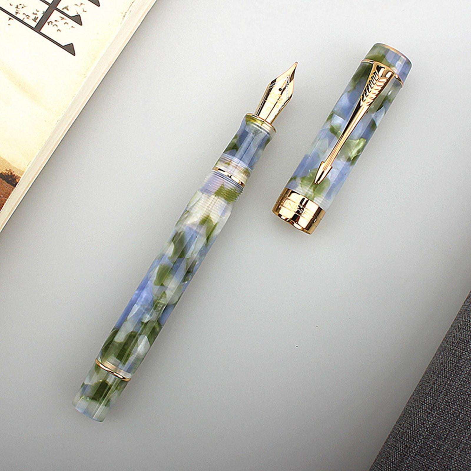 Acrylic Fountain Pen with Golden Plated Medium Nib for Men & Women