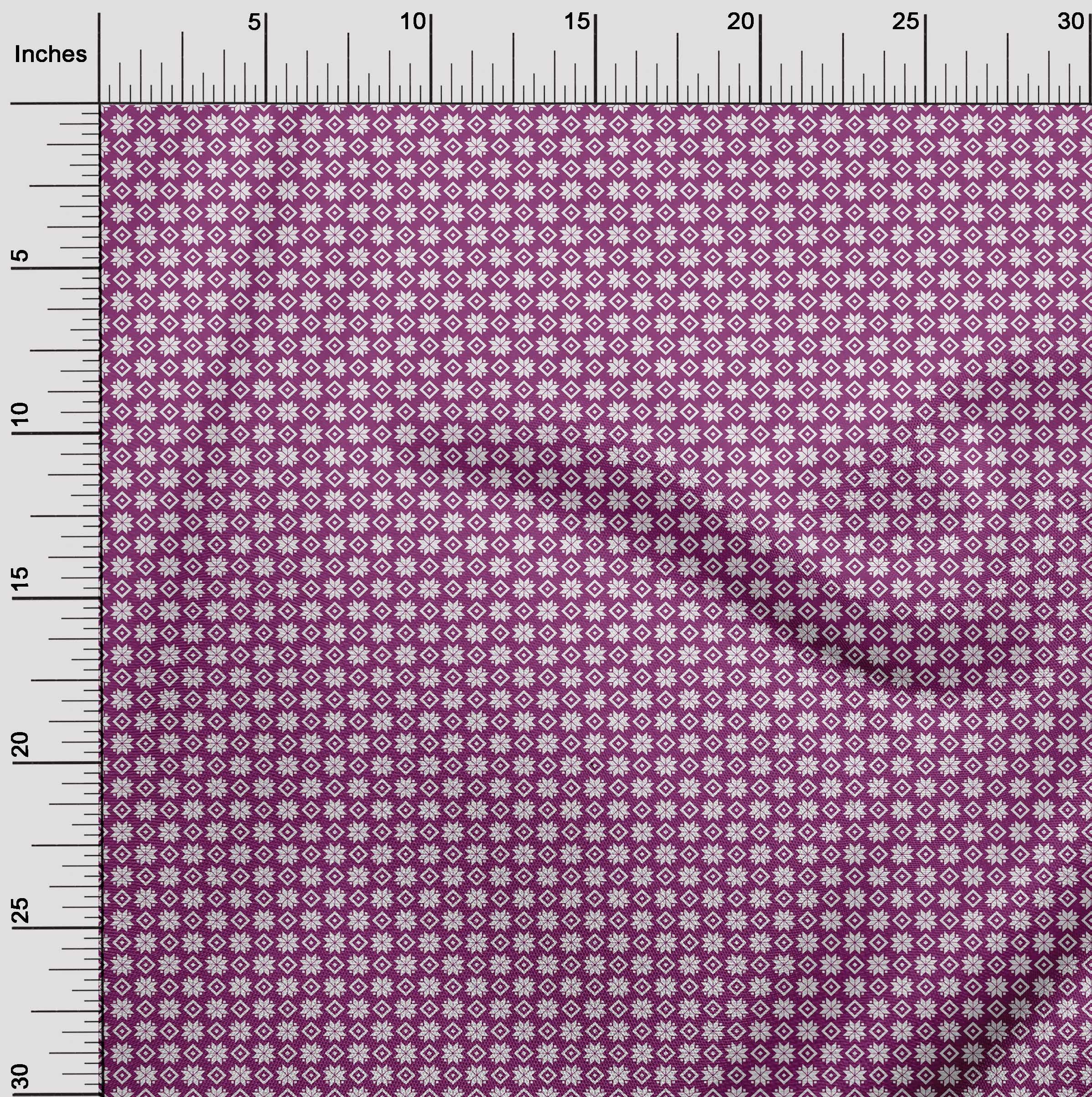 oneOone Polyester Spandex Purple Fabric Christmas Sewing Material Print Fabric By The Yard 56 Inch Wide