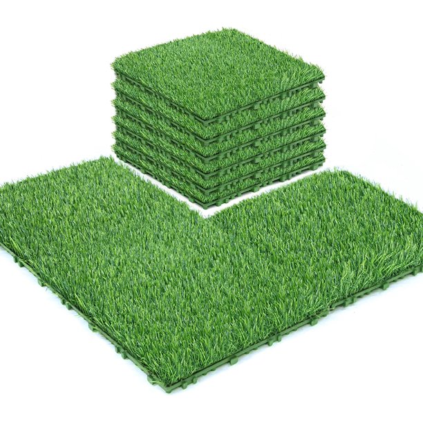 Nature's Touch 9Piece Interlocking Artificial Grass Turf Tiles for