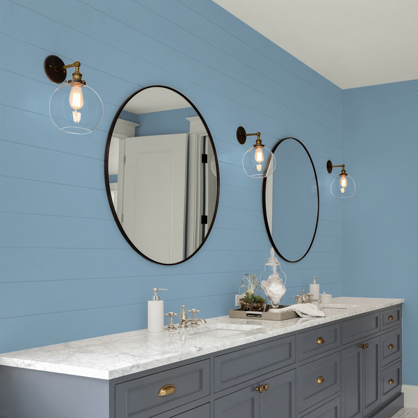 Glidden Glidden Kitchen Bath and Laundry Americana / Blue, Eggshell Interior Paint with Primer, 1 Gallon