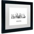 thumbnail image 2 of Trademark Fine Art 'Houston Texas Skyline WB-BW' Canvas Art by Marlene Watson, White Matte, Black Frame, 2 of 4