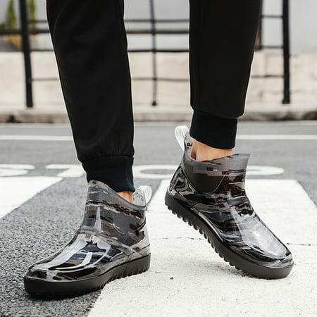 

Wefuesd Shoes For Men Water Shoes Men Fashion Men Casual Non-Slip Shoes Slip-On Kitchen Work Water Proof Rain Boots Black 39