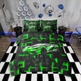 thumbnail image 1 of Erosebridal Neon Car Bedding Sets Twin Size for Boys, Racing Car Comforter Sets with Sheets, Sports Decor, Reversible 7-Piece, 1 of 5
