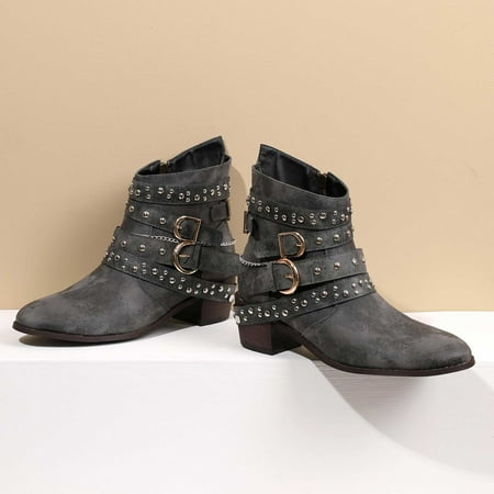 

MIARHB Pointed Thick Heels Women s Boots Short Boots Boots Women s Boots