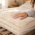 thumbnail image 3 of XIA0LE Thickened Long Faux Fur Throw Blanket, 31.5x42.5 Inchesfuzzy Faux Fur Throw Blanket, Reversible Shaggy Blankets, Fluffy Plush Warm Throws For Sofa Couch, White, 3 of 5