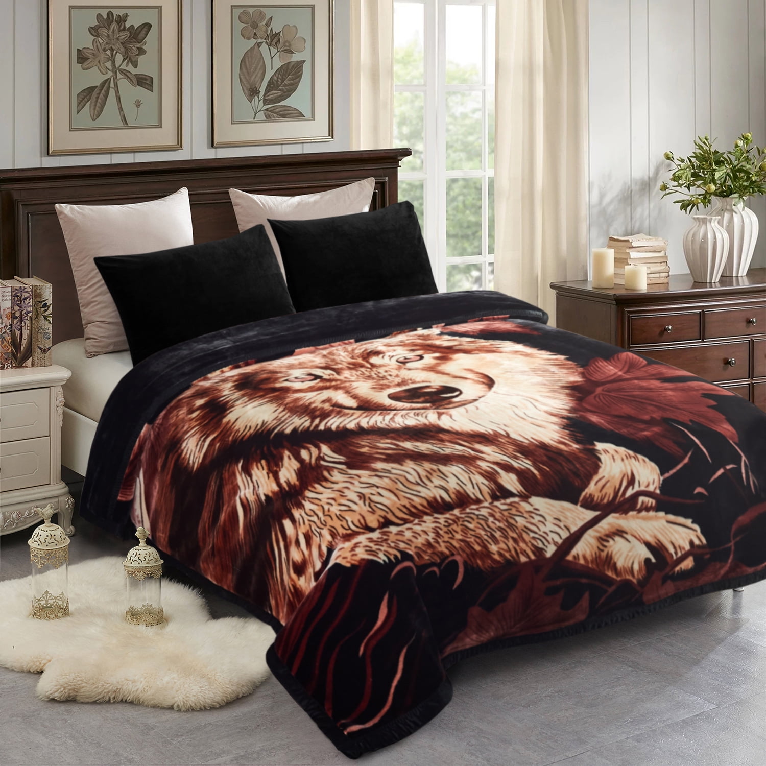 JML King Size 10Lbs 2 Ply Thick Faux Mink Fleece Blanket 85x93
