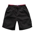 thumbnail image 2 of IROINNID Reduced Surf Shorts for Men Elastic Waistband Beam Beach Line Belt Sports Shorts,Black, 2 of 3