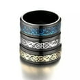 thumbnail image 5 of K-KED For Mens Women Silver Dragon Inlay Stainless Steel Delicate Jewelry Wedding Ring Size6-13-grey-7, 5 of 8