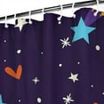 thumbnail image 4 of Space and Galaxy Aesthetic Shower Curtain Celestial Bathroom Decor Waterproof 84x72 Inch Star Moon Nebula Cosmic Design Machine Washable, 4 of 5