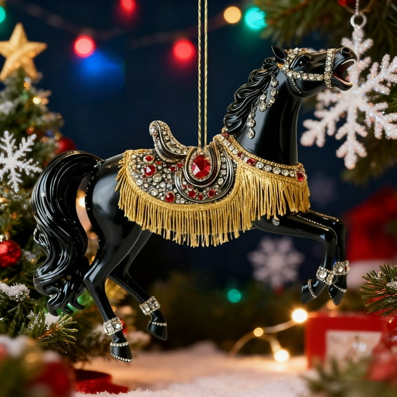 Festive Christmas Animal Acrylic Ornament, Single Hanging Piece, Christmas Tree Decor Holiday Gift for Colleagues & Family, Cute Festive Decoration, 3.15in/8cm, N