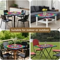 thumbnail image 5 of Rainbow Tie Dye Radial Pattern Square Fitted Tablecloth with Elastic Edge,Square Table Cover,Washable Elastic Table Cover for Home Kitchen Party Decor 34"x34", 5 of 6