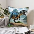 thumbnail image 6 of Haiem Lake Forest Dinosaur A Print Velvet Soft Solid Decorative Square Throw Pillow Covers Set with Elegant Piping Christmas Cushion Case for Sofa Bedroom Car-20"x20", 6 of 8