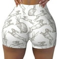 thumbnail image 2 of Picia Hand Drawn Rabbit Printed Workout Shorts for Women Seamless Scrunch Butt Lifting High Waisted Yoga Gym Booty Running Moisture-wicking Short Pants-X-Large, 2 of 9