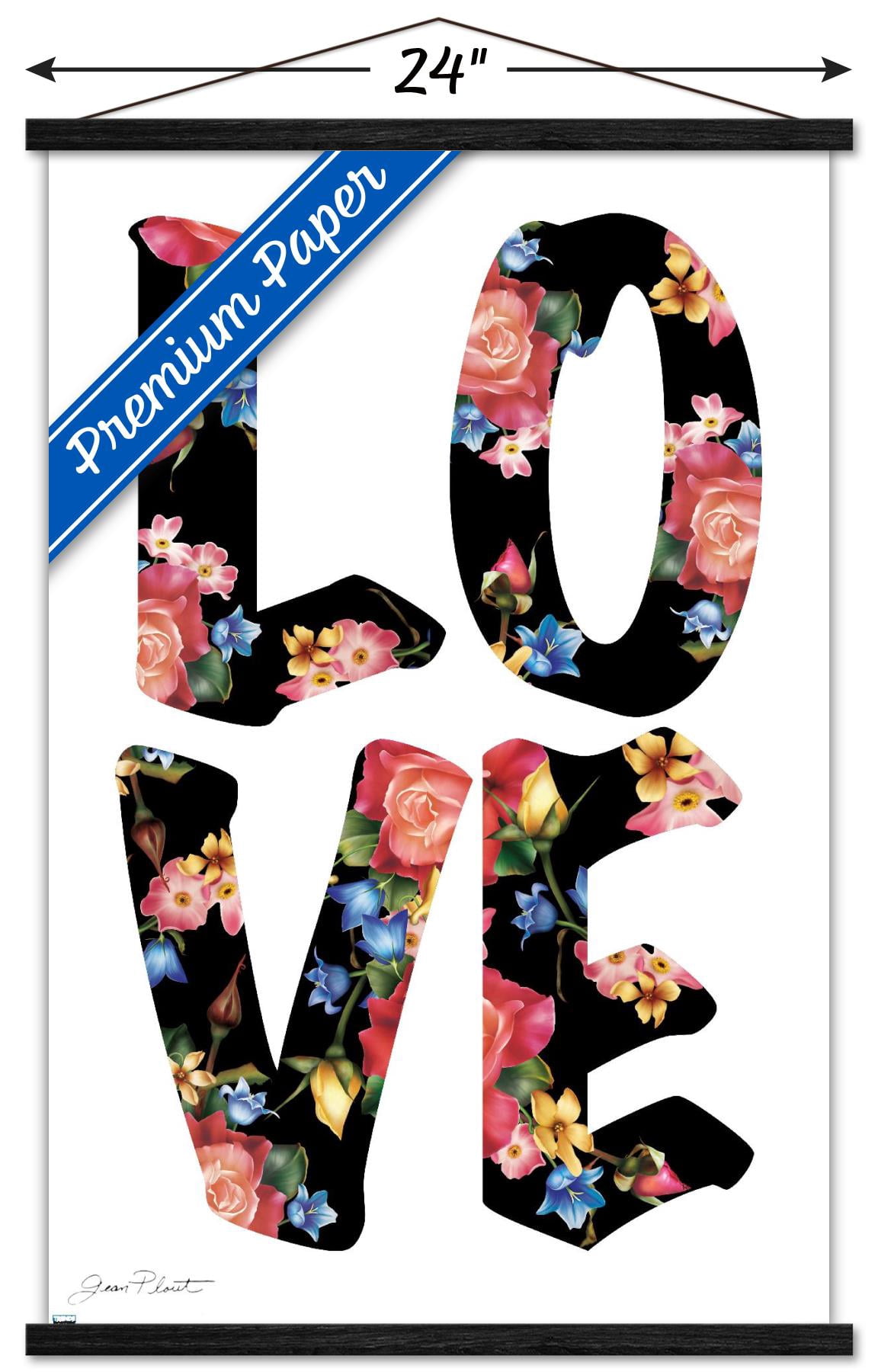 Jean Plout - Love Wall Poster with Magnetic Frame, 22.375" x 34"