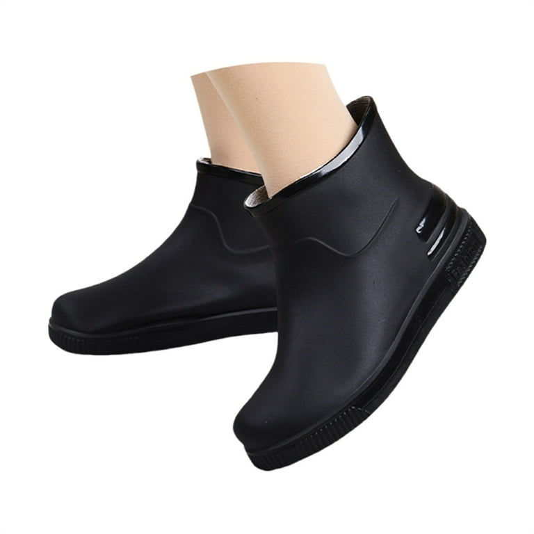 XIMIN Women's Rain Boots Low Cut Short Tube Plastic Water Shoes