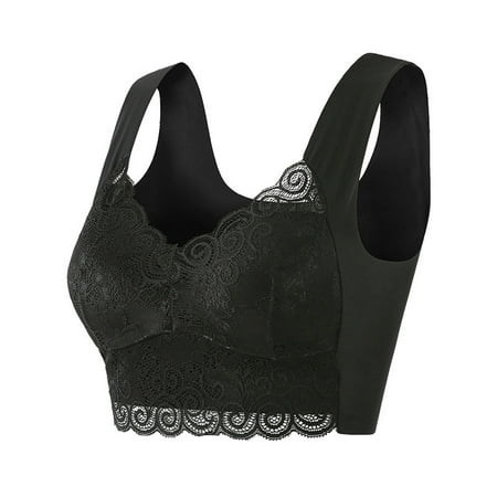 

VERUGU Push up Bras for Small Breasted Women Fashion Woman s Lace Beauty Back Solid Strap Wrap Plus Size Bra Underwear Black