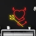 thumbnail image 4 of Handmadetneonsign Devil Heart Neon Sign, Devil Wall Art Decor, Bar Club Wall Decor, 4 of 5