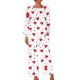 thumbnail image 6 of Rciityk Plus Size Pajamas for Women Set Valentines Day Lounges Cute Heart Print Crew Neck Long Sleeve with Pants Pjs Sets Ladies Pajamas Sets, 6 of 6