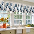thumbnail image 4 of 2 Pack Blue Tulip Valance for Window Minimalist Modern Flower Art Linen Background Kitchen Valance Rod Pocket Short Curtain Topper Decorative Window Treatment for Living Room Bedroom 42"x12", 4 of 8